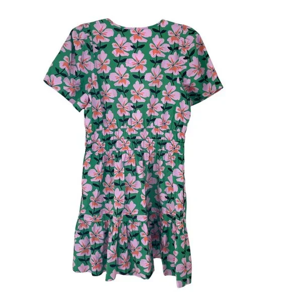 Anthropologie Maeve Somerset Mini Dress - Green & Pink Floral Size M - Picture 3 of 12